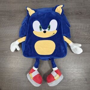 Rare Sonic 3D Backpack Plush Bag Blue Hanging Feet / Arms‎ 2019 Sega Game Movie
